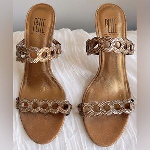 Pelle Moda “Kemp” Bronze Rhinestone Dressy Sandal size 8.5